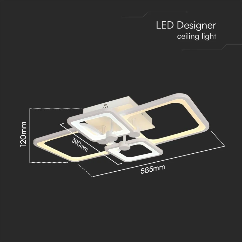 V-TAC Lampadario LED a Plafone 70W 6000lm Bianco, Dimmerabile CCT 3000K 4000K 6000K - SKU 23395 - Image 2
