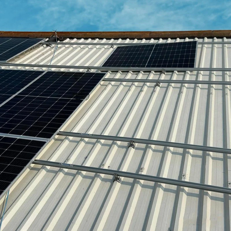 Staffe di Acciaio per Fissaggio Pannelli Solari Fotovoltaici su Lamiera Grecata per Posa Orizzontale (Confezione 5 Pezzi) SKU-11584 - Image 3