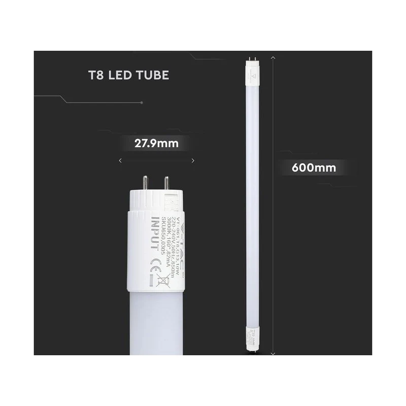 Tubo Led T8 G13 60cm 9W 850LM 4000K Alimentazione da Un Lato Non Ruotabile SKU-216393 - Image 3