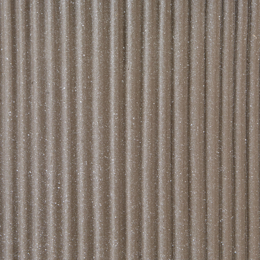 Vaso in argilla Taupe Fibra Vaso per piante da giardino 30 x 30 x 30 cm Foro di drenaggio Finitura verticale a coste Giardino esterno Patio - Image 5