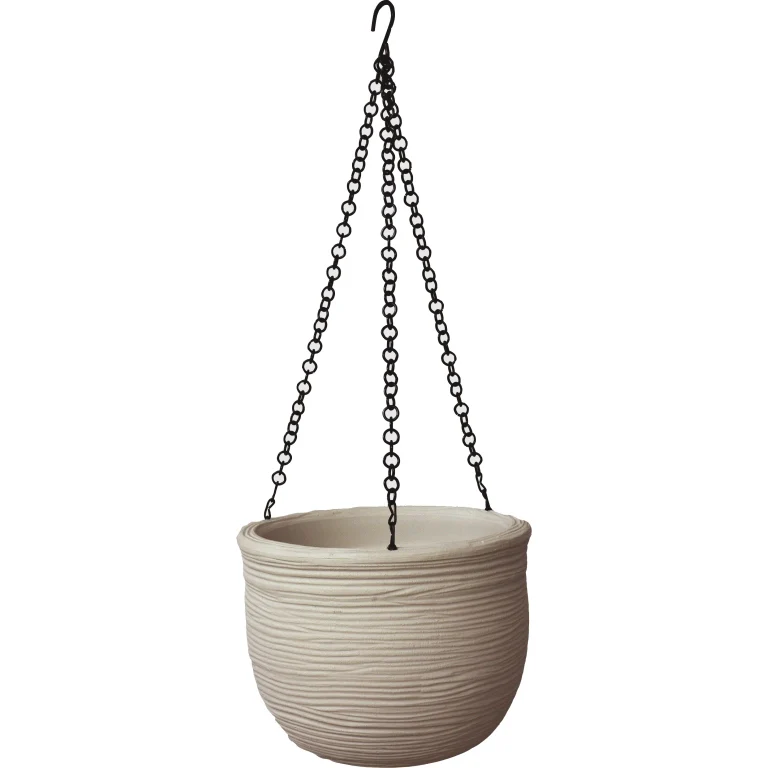 VASO PENSILE BOMBATO SHABBY D.25XH19CM CORDA