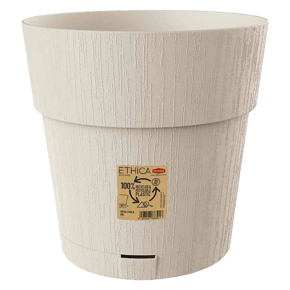 VASO TONDO 'ETHICA' ø 15 x h.15 - grafite  - STEFANPLAST