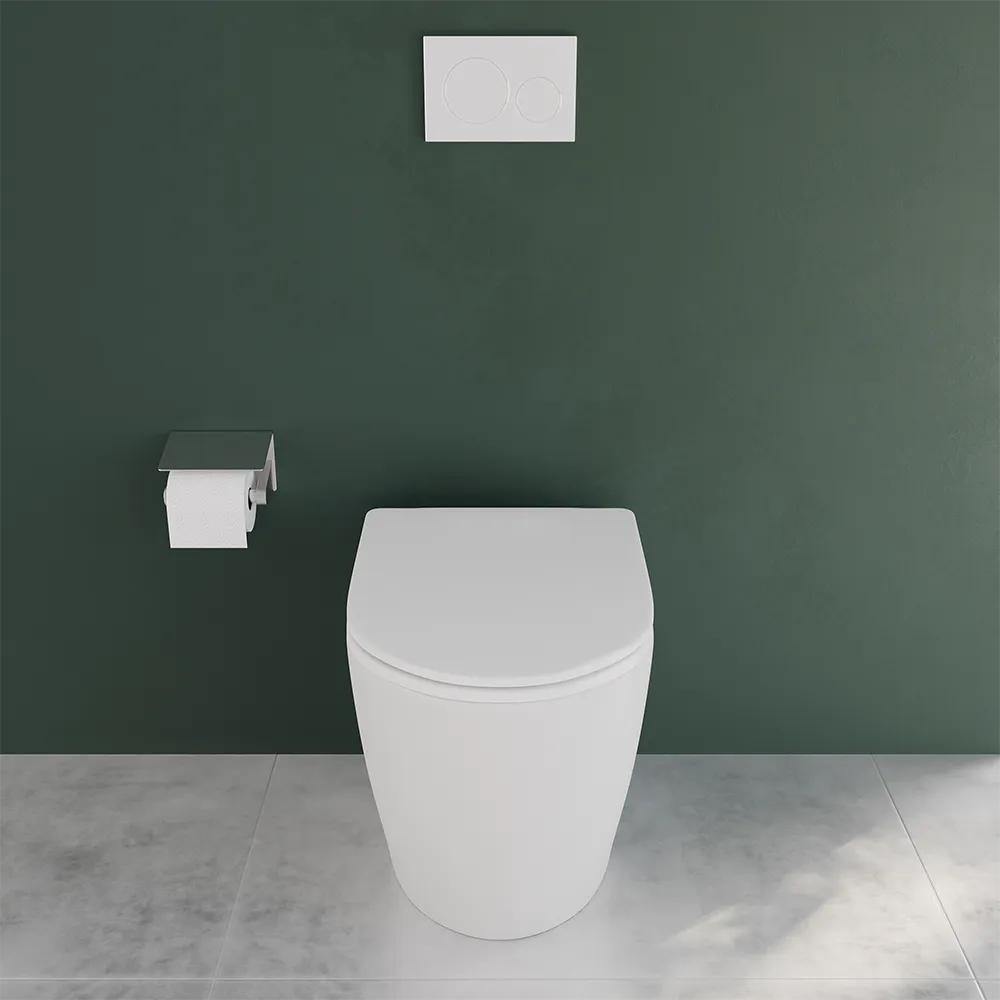 Vaso WC filomuro rimless in ceramica bianco opaco con sedile soft-close | Europa Small - Image 2
