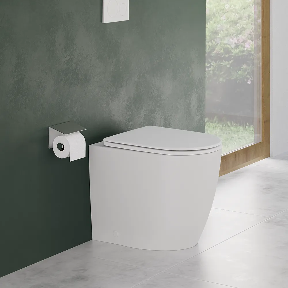 Vaso WC filomuro rimless in ceramica bianco opaco con sedile soft-close | Europa Small - Image 4