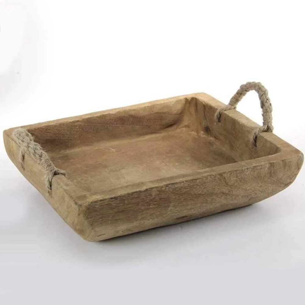 Vassoio da Portata Rettangolare Centrotavola Cucina Legno Piatto Portaoggetti - Image 3