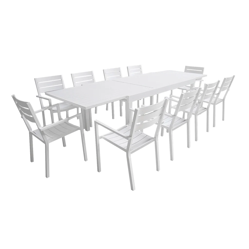 VENEZIASet di mobili da giardino estensibili in alluminio 180/300 - bianco