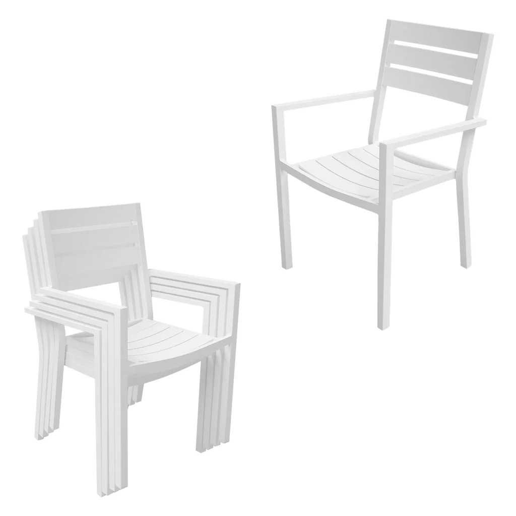 VENEZIASet di mobili da giardino estensibili in alluminio 180/300 - bianco - Image 3