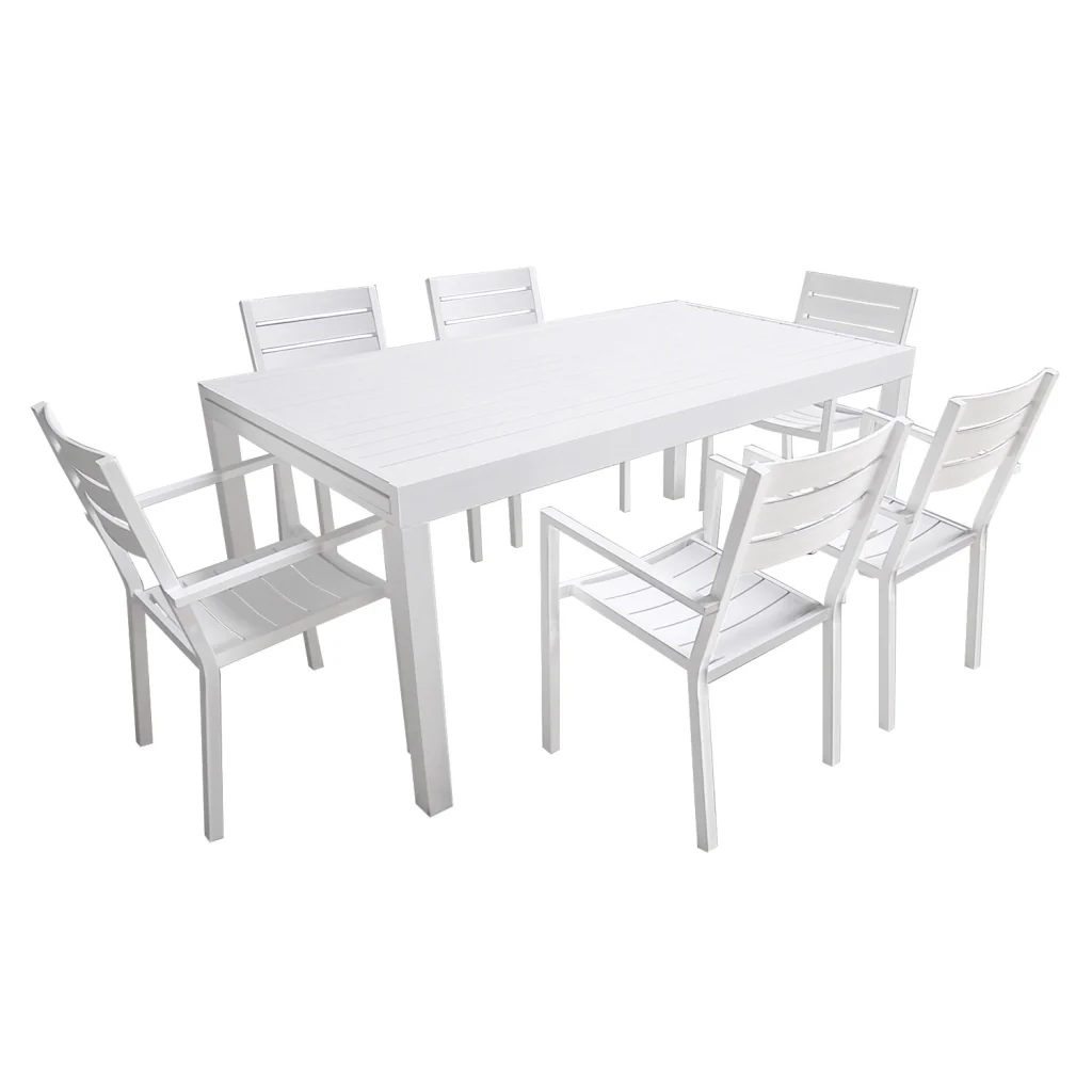 VENEZIASet di mobili da giardino estensibili in alluminio 180/300 - bianco - Image 5