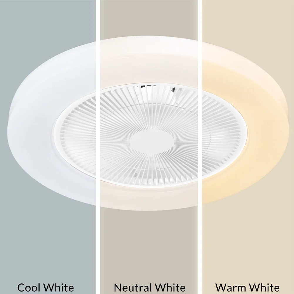 Ventilatore a Soffitto con Lampada LED Caldo Freddo 50 Ø cm 3 Velocità e Timer - Image 6