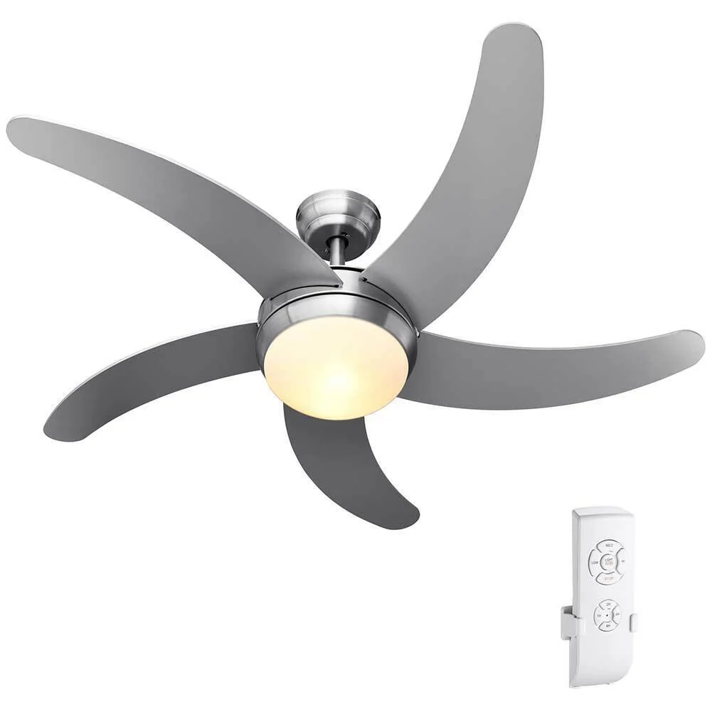 Ventilatore da Soffitto 5 Pale Legno con Lampada e Telecomando Diametro 132cm - Image 3