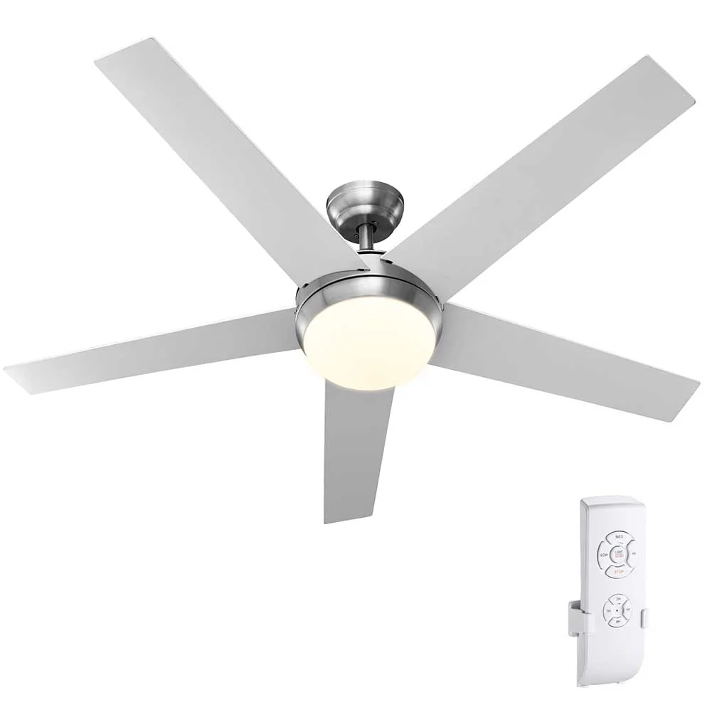 Ventilatore da Soffitto 5 Pale Legno con Lampada Luce LED e Telecomando 132cm - Image 2