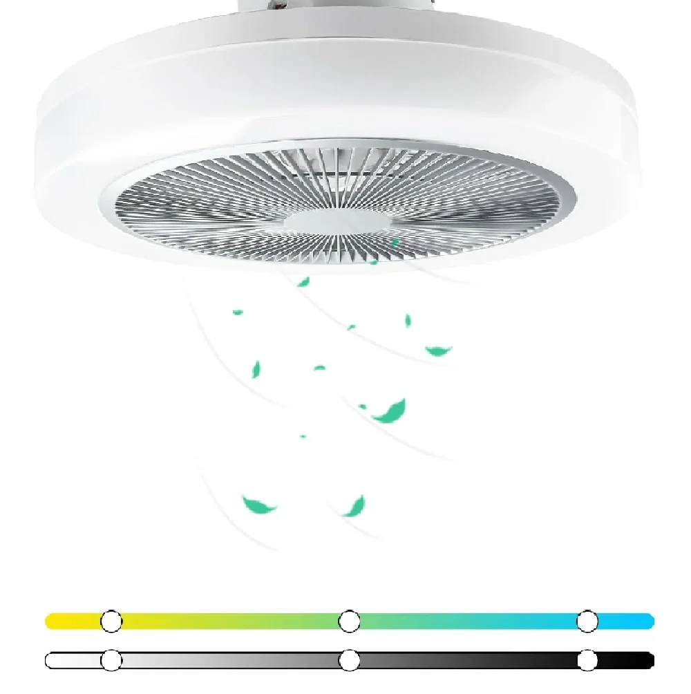 Ventilatore da Soffitto con Lampada LED 50cm 3Velocità e Telecomando Incluso - Image 5