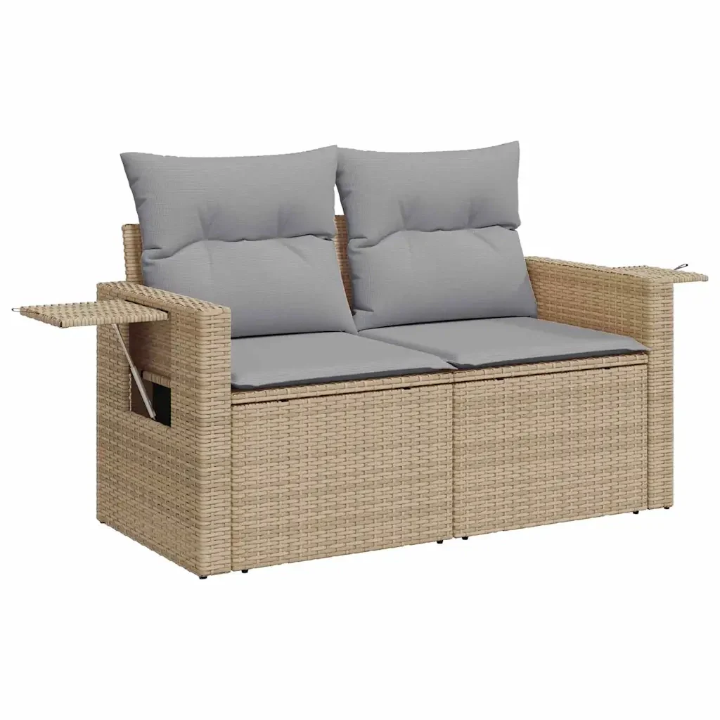 Set Divano da Giardino 12 pcs Beige e Grigio Chiaro polyrattan - Image 6