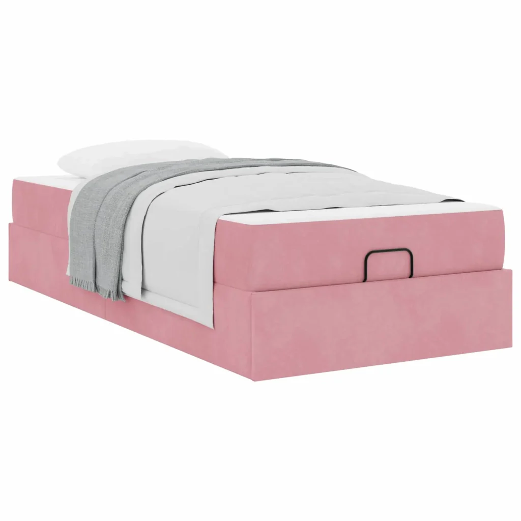Struttura letto con materasso con materasso 2 pcs Rosa Velluto - Image 3