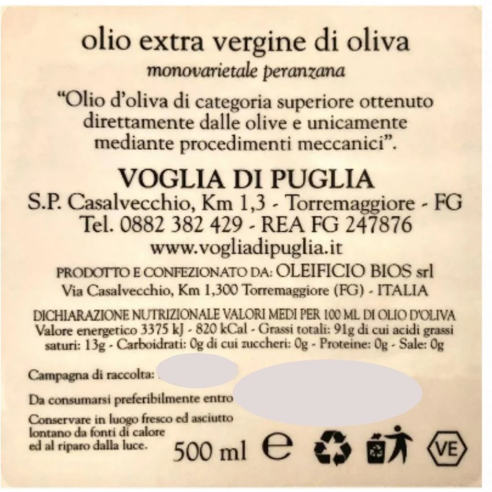 Voglia di puglia olio di oliva extravergine peranzana pugliese litri 5 100% italiano - Image 5