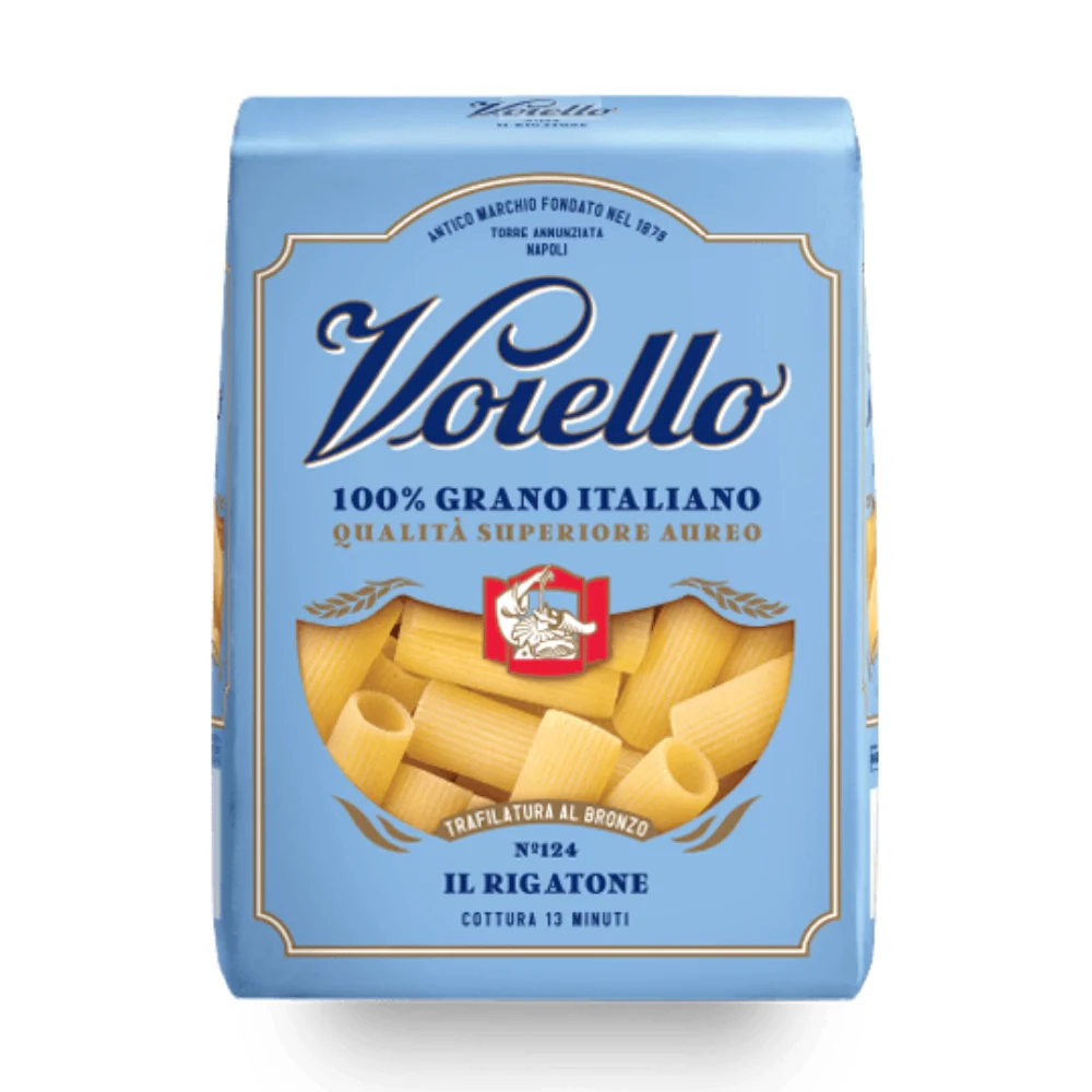 Voiello il rigatone n. 124 pasta trafilata al bronzo confezione da 500 grammi