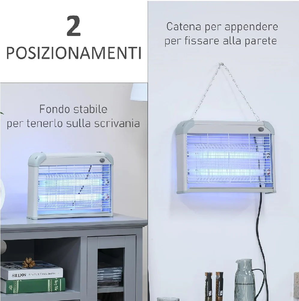 Zanzariera Elettrica Slim 2 Lampade UV LED 20W per Zanzare e Mosche senza sostanze chimiche - Image 3