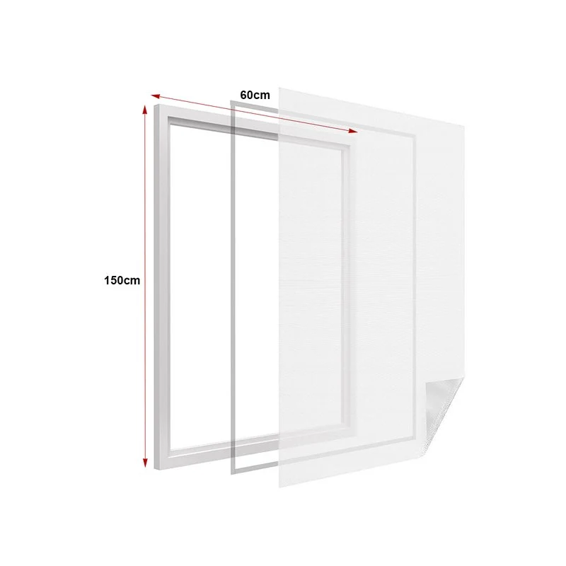 Zanzariera Finestra Bianca Adesiva Con Nastro In Velcro Misura 60X150cm - Image 6